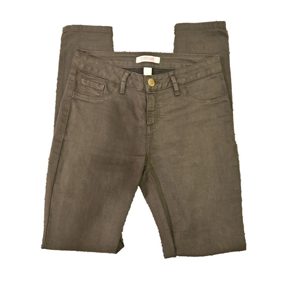 Refuge Jeans Womens Size 2 Olive Green Mid Rise Skinny Pants